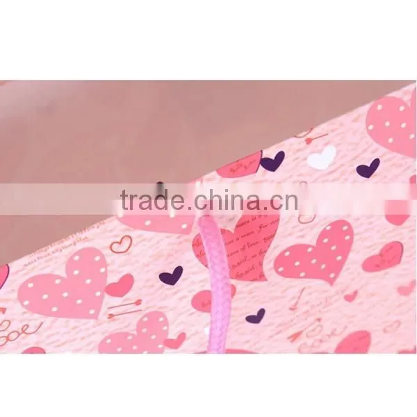 Pink Heart Paper Gift Bag Shopping Bag photo-2