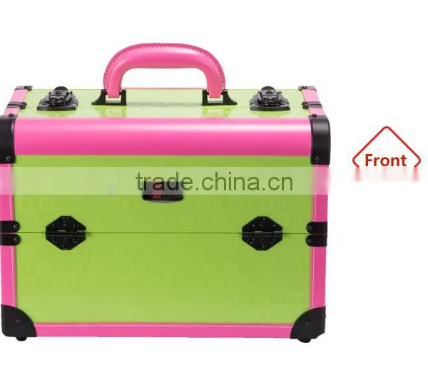 Wholesale Portable Professional Rolling Beauty Box Empty Makeup Vanity Case With Mirror photo-2