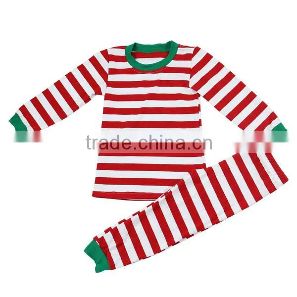Factory Cheap Price Kids Knit Pajamas Children Blank Christmas Girls Boutique Sets Kids Red Stripe Christmas Pajama Wholesale photo-3