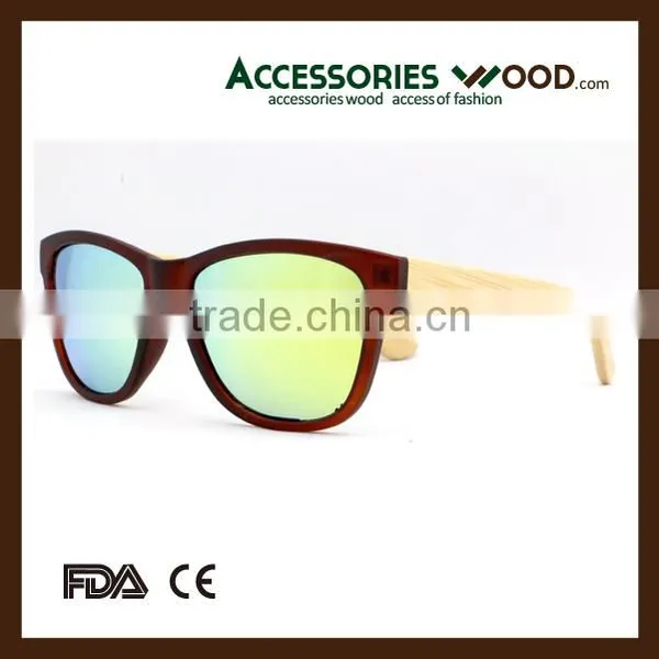 Smoke,Blue,Red,Green,Yellow,Purple,Brown Lenses Color and Bamboo/wood Arms Material Sunglasses photo-2