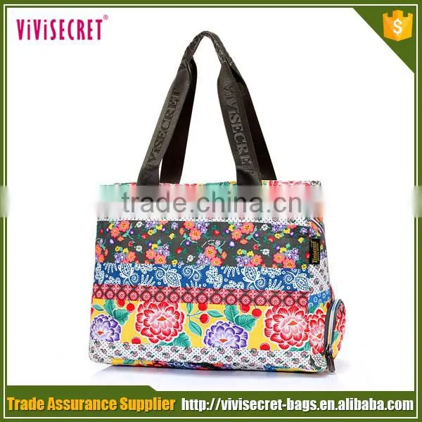 Stylish Designs Printing Flower carry baby diaper bag for mom