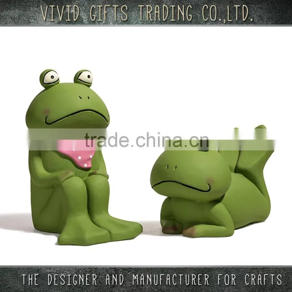Ceramic or Porcelain New Design Sitting and Grovel Frog Garden Decoration