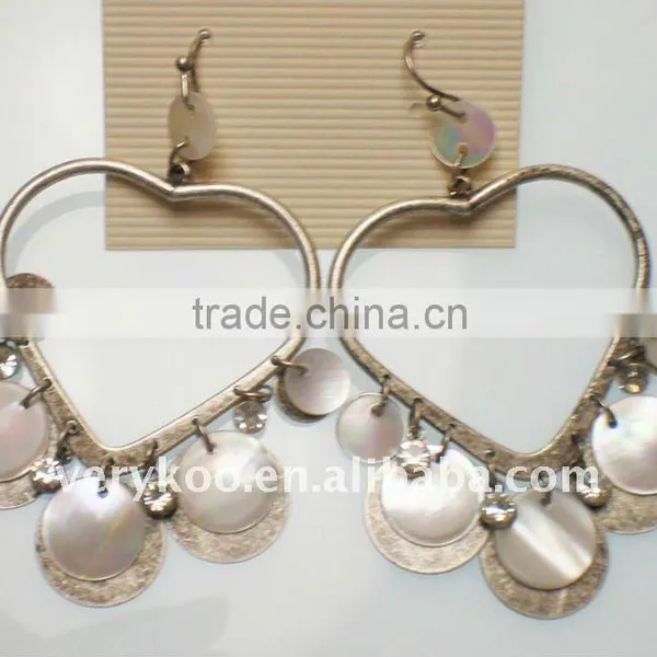 Imitation Jewelry,round Shell Earring,round Iron EarringFCM-10012