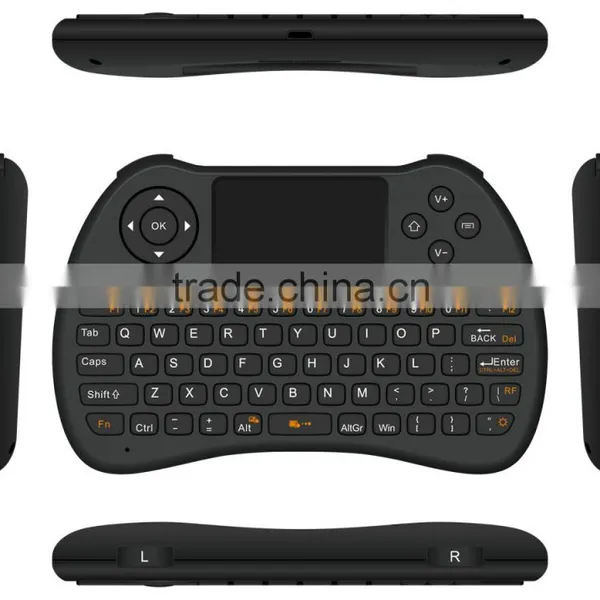 HOT!!! H9 Mini build-in li-ion battery rechargeable and removable wireless touch keyboard and mouse