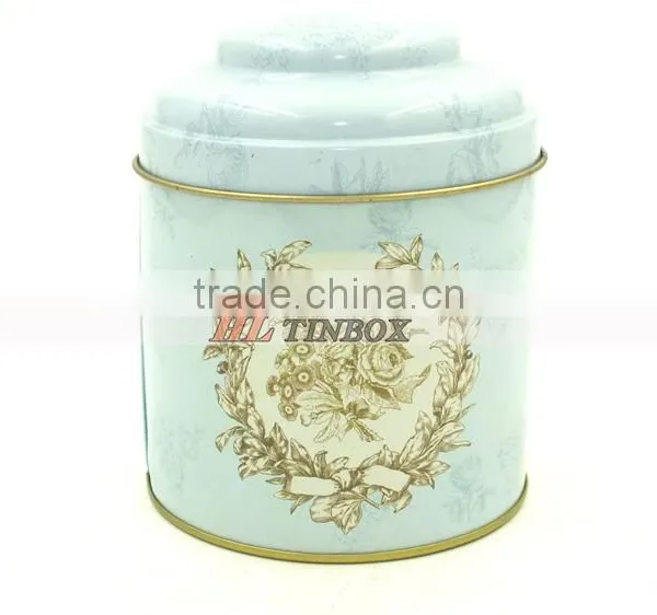 Round Tea Tin Box With Special Lid Tea Can Tin Box