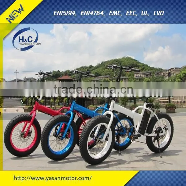 Colorful 300w/500w 20"*4.125 Fat Tire Folding MTB E Bike Made in China