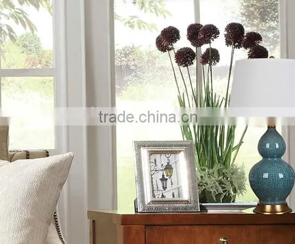 Gourd Shape Ceramic Body With Fabric Lampshade Modern Desk Lamp Bedroom Living Room Table Lamp photo-2