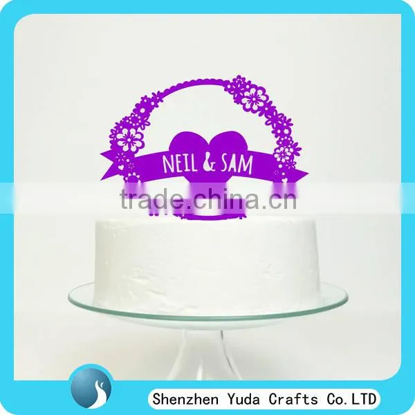 Name Silhouette Cake Topper, Monogram Acrylic Cake Topper photo-2