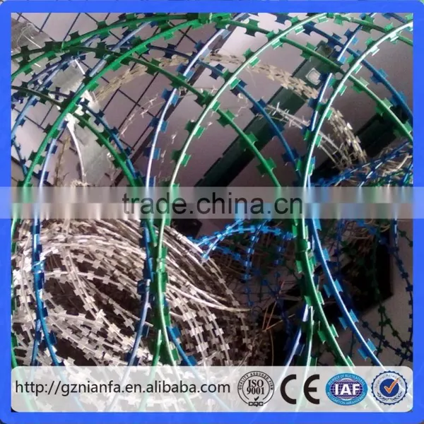 750mm BTO-22 Low Price Powder Coating Concertina Razor Barbed Wire(Guangzhou Manufacturer) photo-3