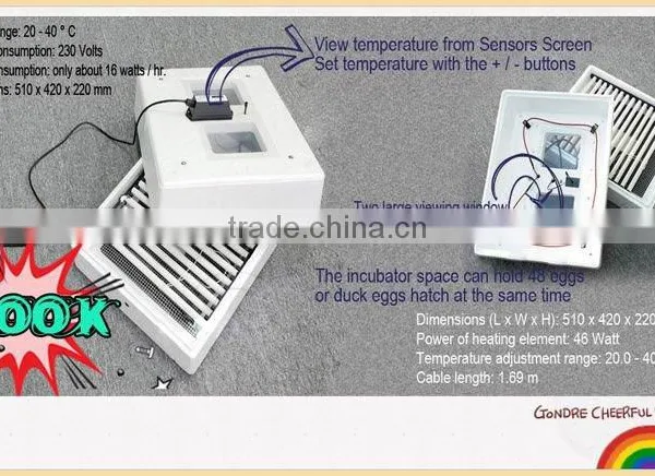 Chicken Mini Egg Incubator High Rate of Hatched Capacity 48 Eggs Whit CE photo-2