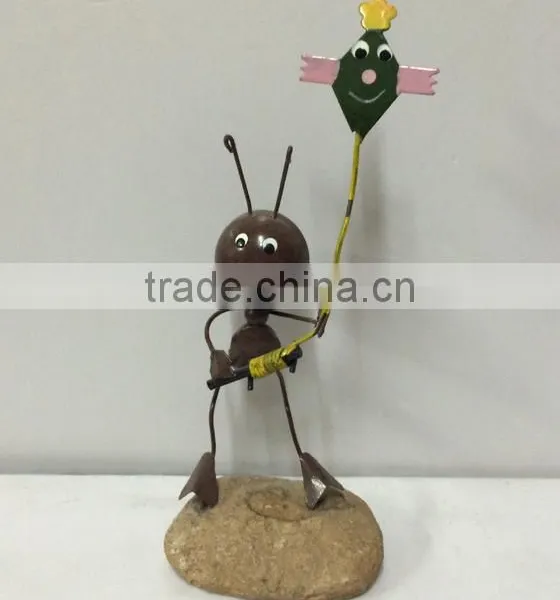 2015 Newest Design Garden Ant Metal Ant Decoration Painted Metal Ant Ant With Flower Garden Stake Ant Stakes Metal Ant Garden photo-2