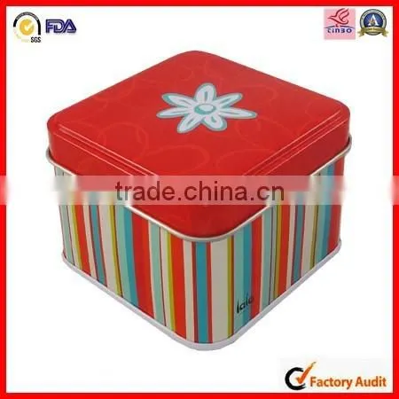 FDA Test Square Fancy Print Holiday Gift Tin Box photo-6