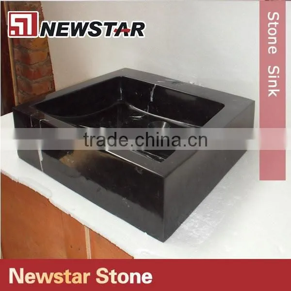 Newstar Black Synthetic Stone Bathroom Sink photo-3
