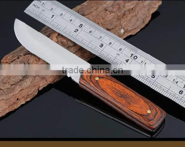 Wood Handle Multi Purpose Outdoor Survival Knife, Straight Edge Fruit Knife photo-6