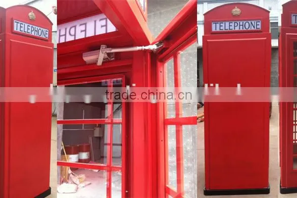 Cast Iron Antique Red Telephone Booth for Sale photo-4