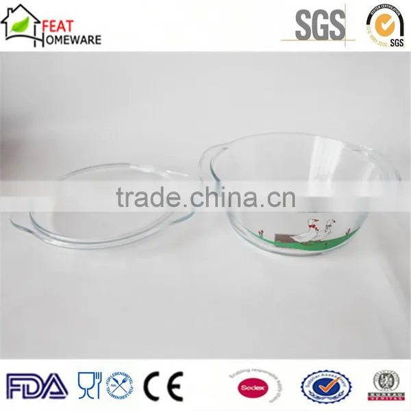 High Borosilicate Glassware Glass Salad Bowl With Lid photo-3