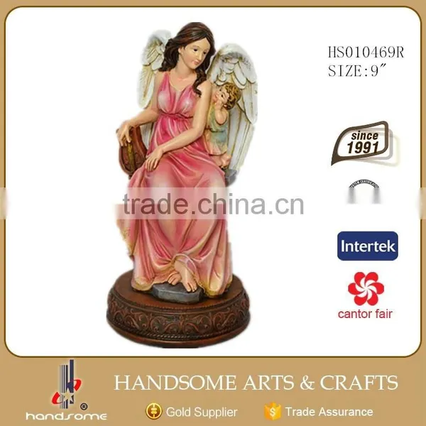 8.5 Inch Resin Craft Religious Items Home Decoration Guardian Angel Statues photo-4