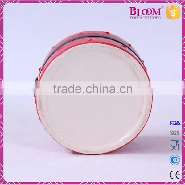 Christmas Design Red Round Ceramic Pet Bowl photo-6