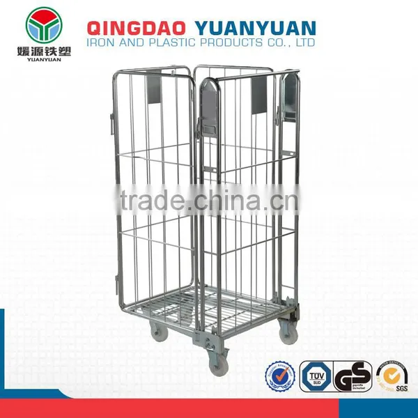 Foldable Roll Trolley Logistics Container Pallet 4-Sided Nestable A-frame Roll Pallet Rolling Metal Storage Cage photo-2