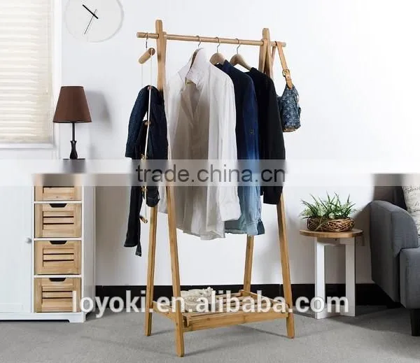 Wood Coat Rack Customizable Antique Wooden Valet Dress Hanging Stand Coat Rack photo-3