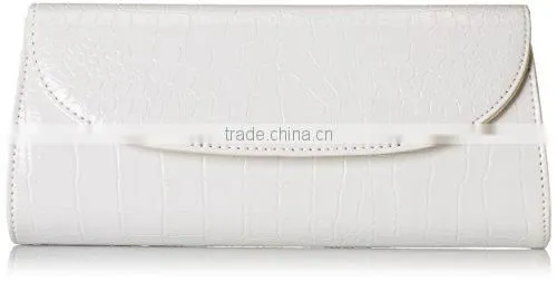 Womens Envelope Evening Patent Croc Skin Embossed Party Clutch photo-2