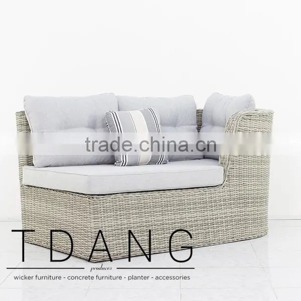 Dreux Left Hand Wicker Bench - Outdoor Patio Furniture - Vietnam Wicker Furniture photo-2
