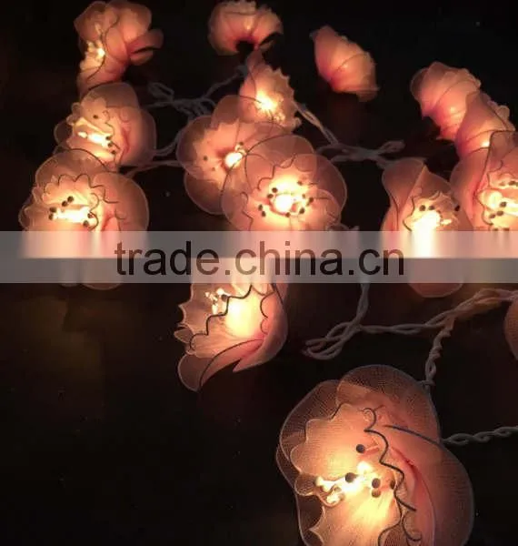20 Pink Flower Fairy Garden Bedroom String Light photo-2