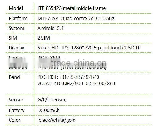 LTE8S5423 5.0" High End Cheap Mobile Phone Wholesale photo-2