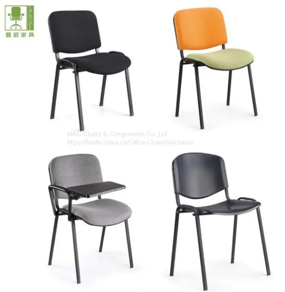 conference fabric stackable student chair with writing tablet/ classroom chair with writing pad
