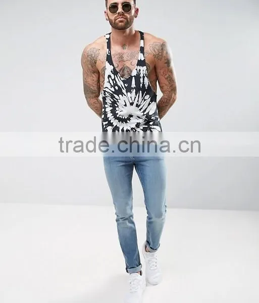 2017 High Quality New Design Summer Custom Black Gym Wear Comfortable 100% Polyester Fashion Men's Printing Sport Tank Tops photo-4
