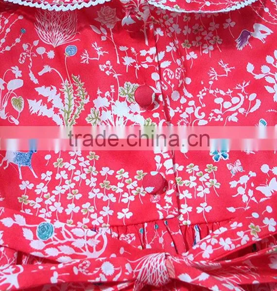 New Design OEM 100% Cotton Woven Printed Baby Girl Clothes Set photo-3