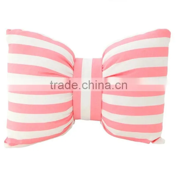 S17024A Lovely Stripe Bow Children Kids Car Pillow Cushion photo-4