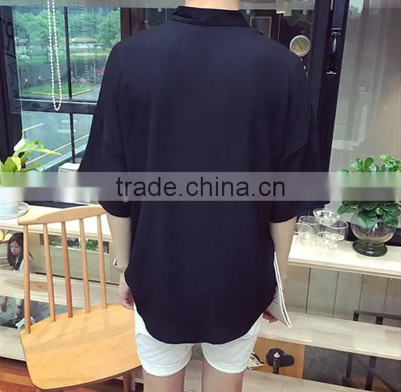 7 Minutes of Sleeve Cotton T-shirt Men Loose Shirt is Pure Color photo-2