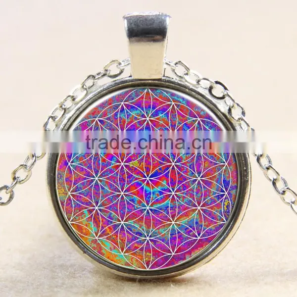 XP-TGN-LT-159 Latest Family Tree Dome Cabochon Life Pendant Mandala Diy Image Time Gemstone Necklace For Promotional Gift photo-2