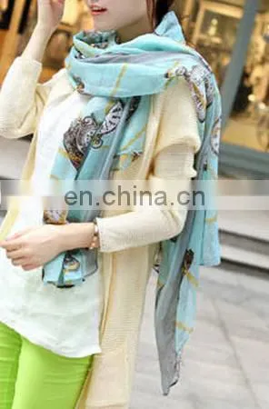 Embellish Infinity Pink Floral Printed Scarf Soft Yarn Muffler Simple Oblong Scarves photo-2