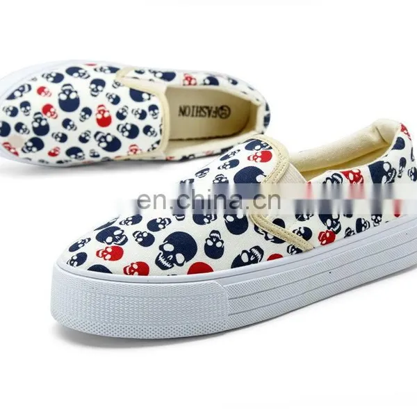 Wholesale Women Leisure Shoes Stripe Canvas High Heel Flat Shoes photo-3