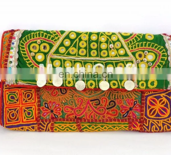 Afghan Vintage Gypsy Clutch - Boho Tribal Coins Bag - Embroidery Rabari Banjara Bag - Kuchi Work HandBags photo-2