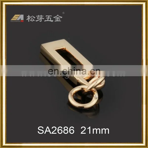 Gold Plated Rectangle Shape Zinc Alloy Zipper Slider for Bag photo-2