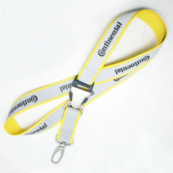 Double Layer Custom Polyester Thick Woven Lanyard Polyester Lanyard With Reflective Band photo-5
