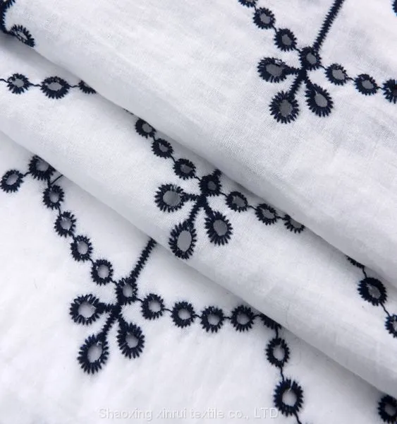 African Embroidered Dry Lace Cotton Embroidery Fabric photo-3