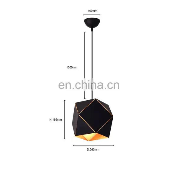 Popular Design Black White Square Hanging Lights Led Modern Fancy Pendant Light photo-6