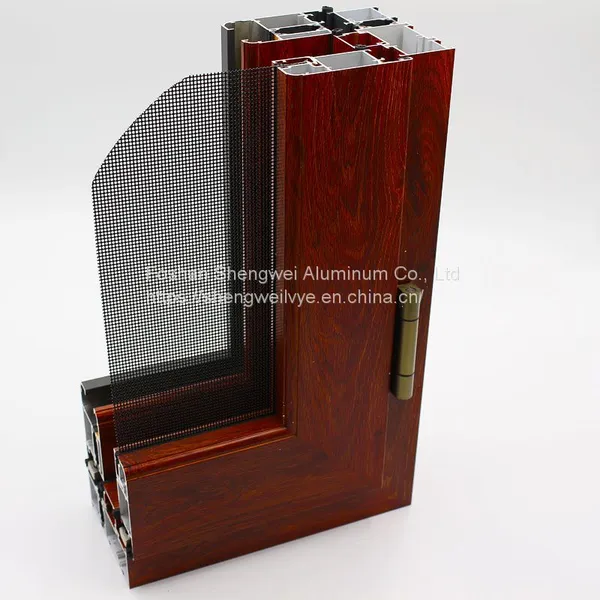 Wood Grain Extrusion Heat Insulation Aluminum Profiles for Windows and Doors photo-4