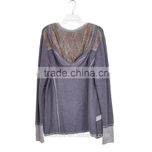 100% Cotton Color Ladies Block Hoodie Jkt photo-2