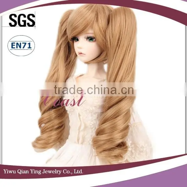 Cheap Synthetic Hair Fashion Doll Wig With Two Brown Clip Ponytail photo-2
