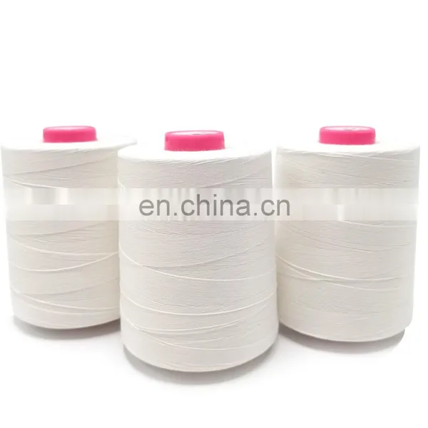 White Color Thick Raw Cotton Thread Trade 203 20s/3 Glazed Cotton Pearl Threads photo-3
