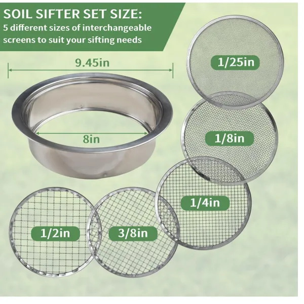 Dirt Sifter for Compost Soil Weed Sand Cat Litter Bonsai With Planting Mat,gardening Soil Sieve photo-3