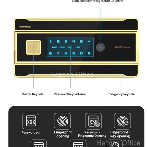 100cm Security Biometric Fingerprint Safe | With Thick Locking Bolt for Home Use | Elegant Modern Aesthetic Safe With White Finish photo-5