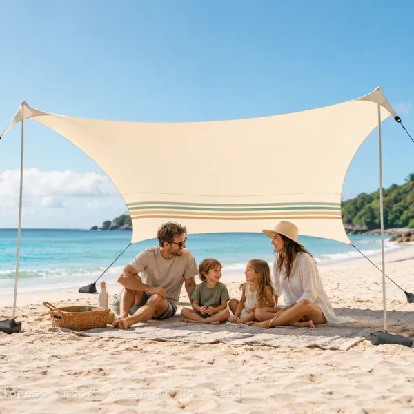 Portable Beach Tent Sun Shelter With Sand Anchor - Lightweight Beach Shade Canopy - Easy Setup for Family Outings - Patented Reinforced Corners photo-3