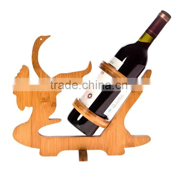 Natural Wooden Bottle Wine Rack,SINGLE FANCY ANIMAL WOODEN WINE RACK photo-5