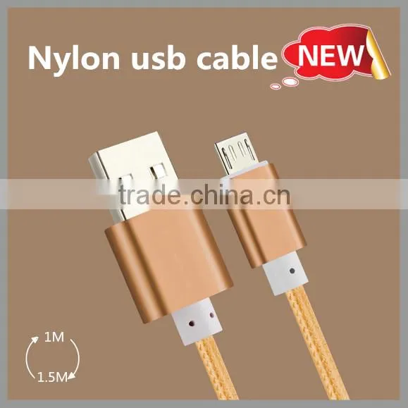 Colorful RoHS Approved 1m Nylon Braided Flat Micro Usb Cable photo-3